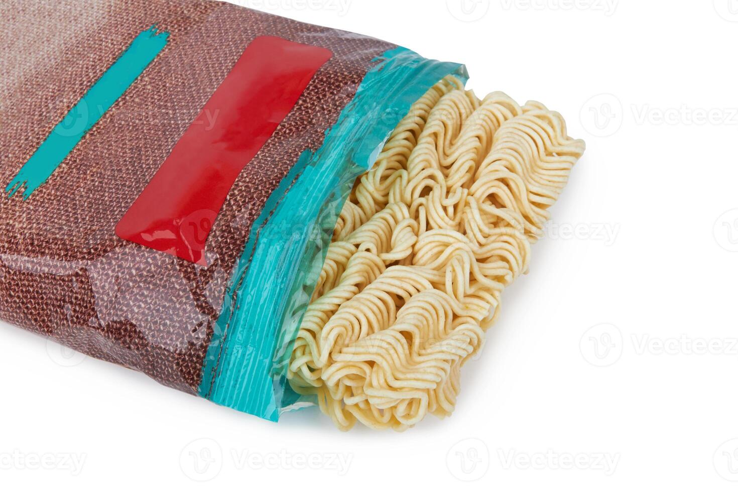 instant noodles on a white background photo