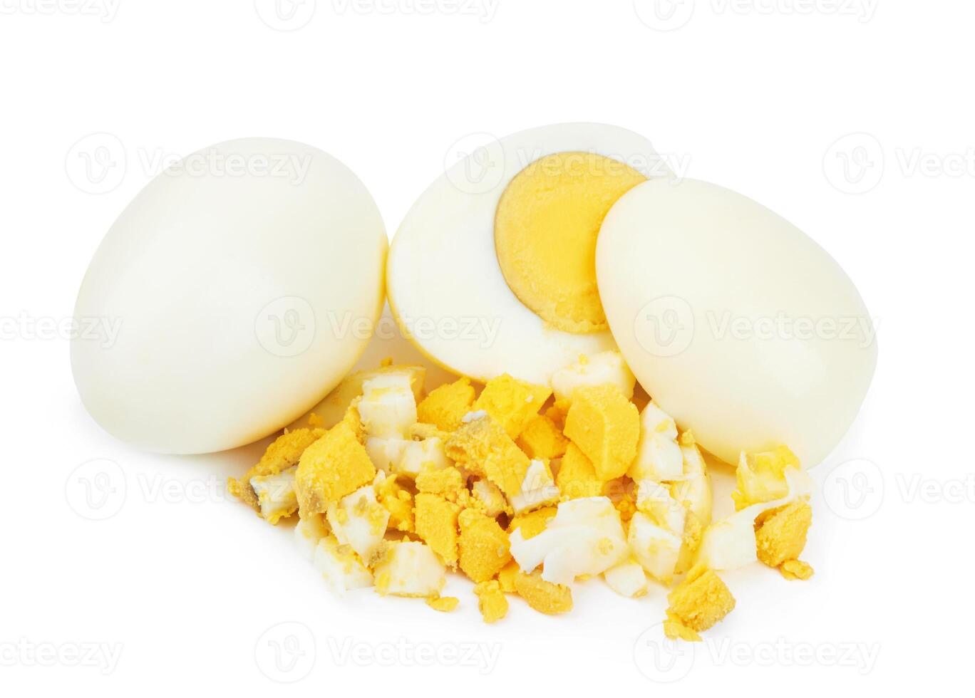 boiled egg on white photo