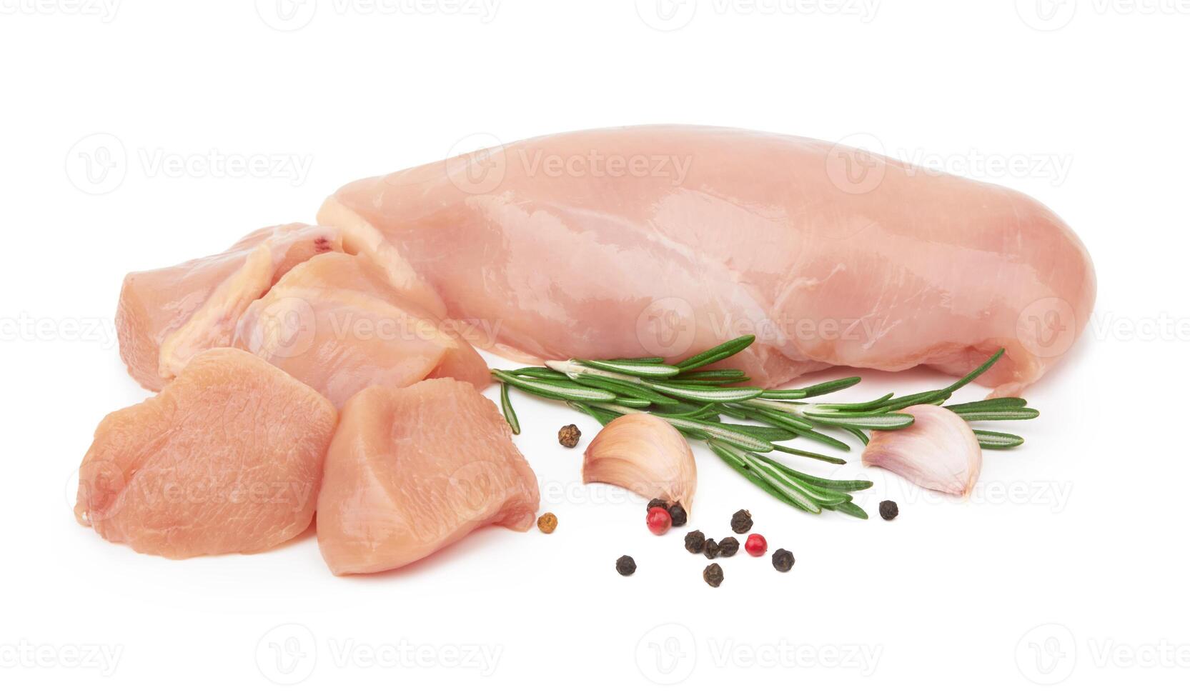 Raw chicken fillets photo