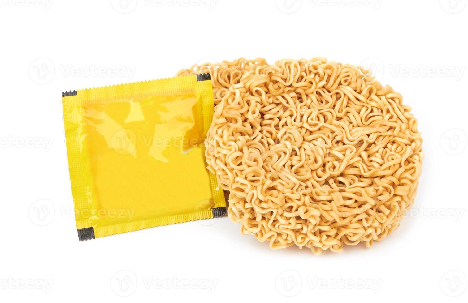 instant noodles on white photo