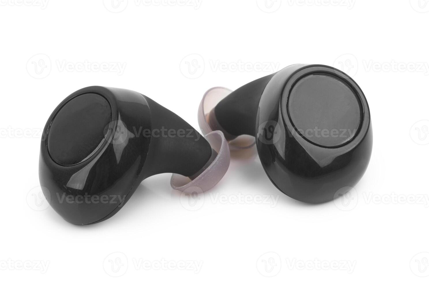 wireless headphones on white photo