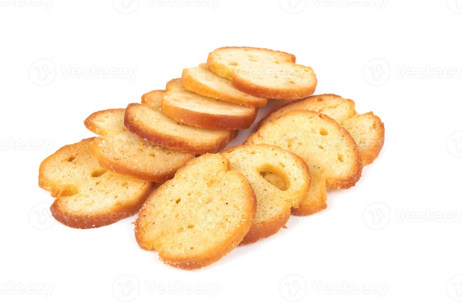 Wheat crackers on white photo