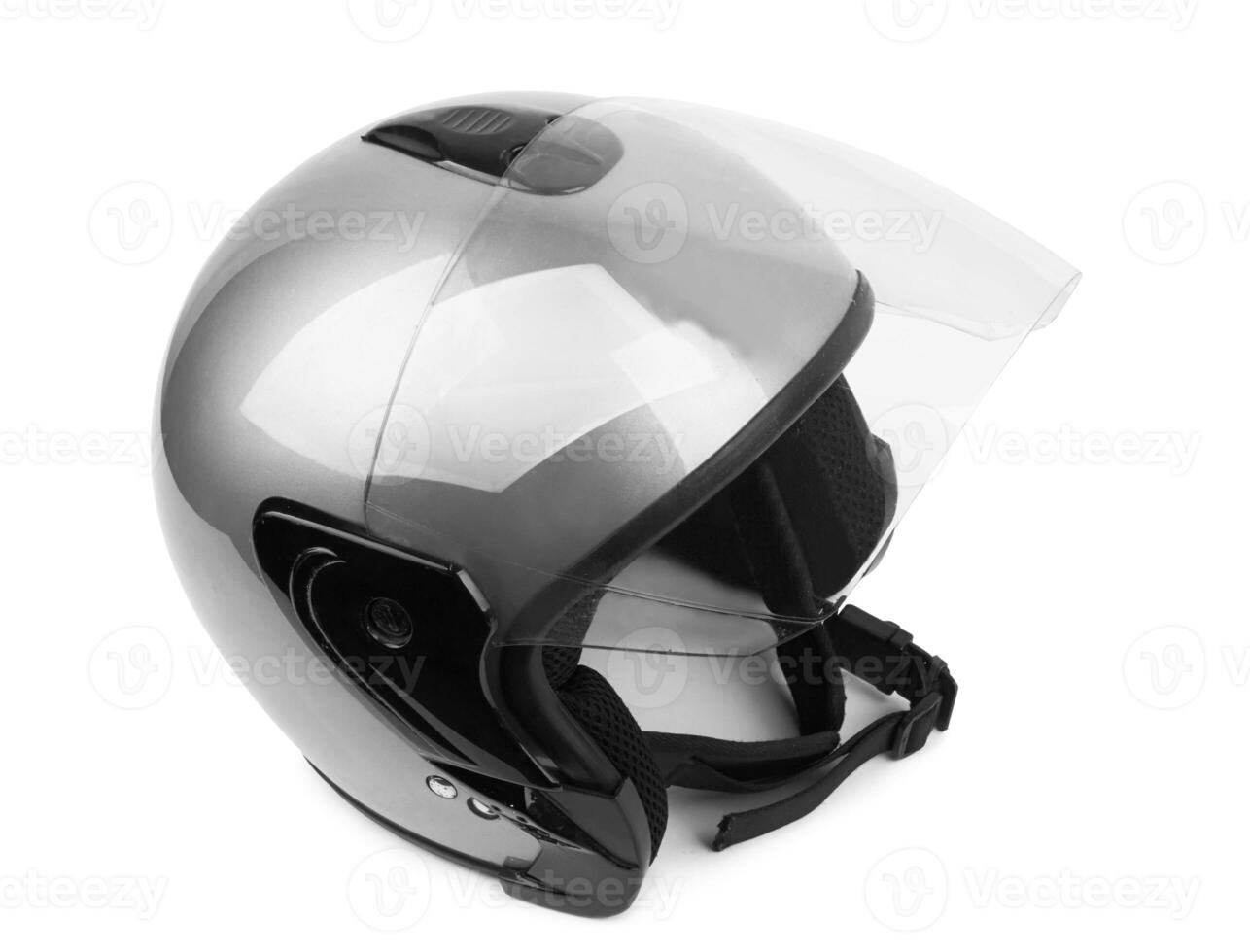 Gray motorcycle helmet photo