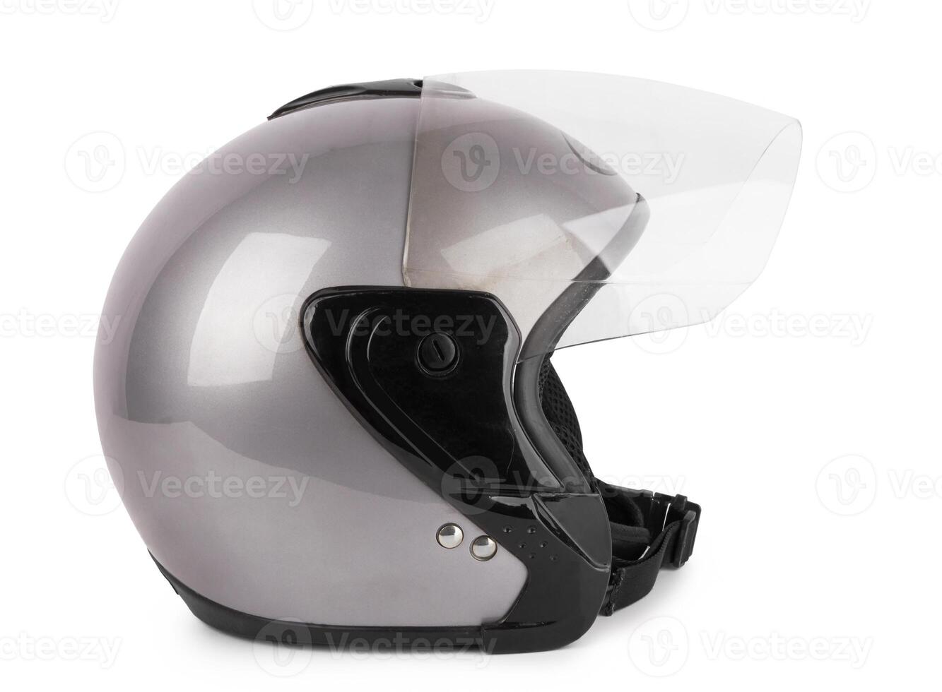 Gray motorcycle helmet photo