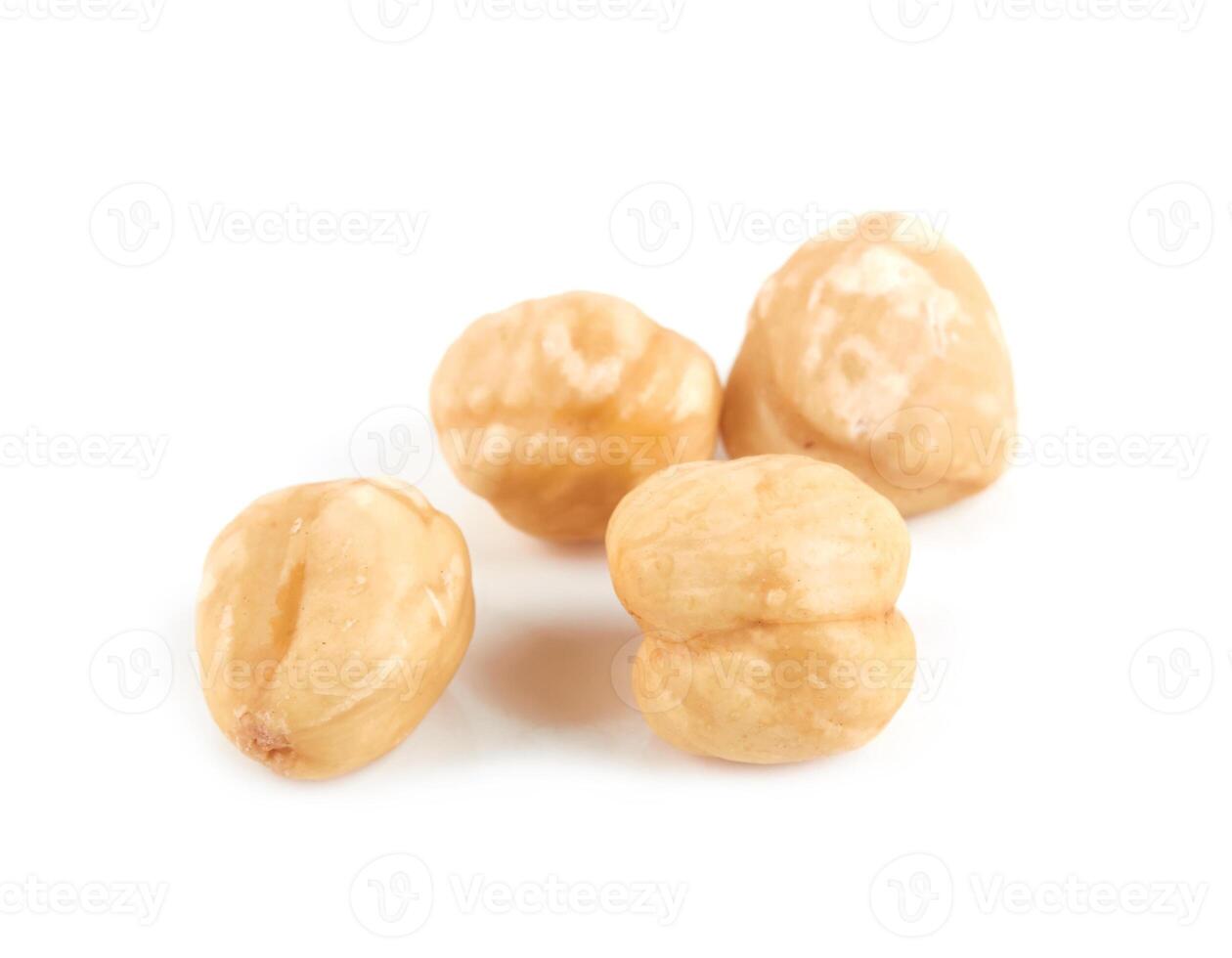 Hazelnut peeled isolated photo