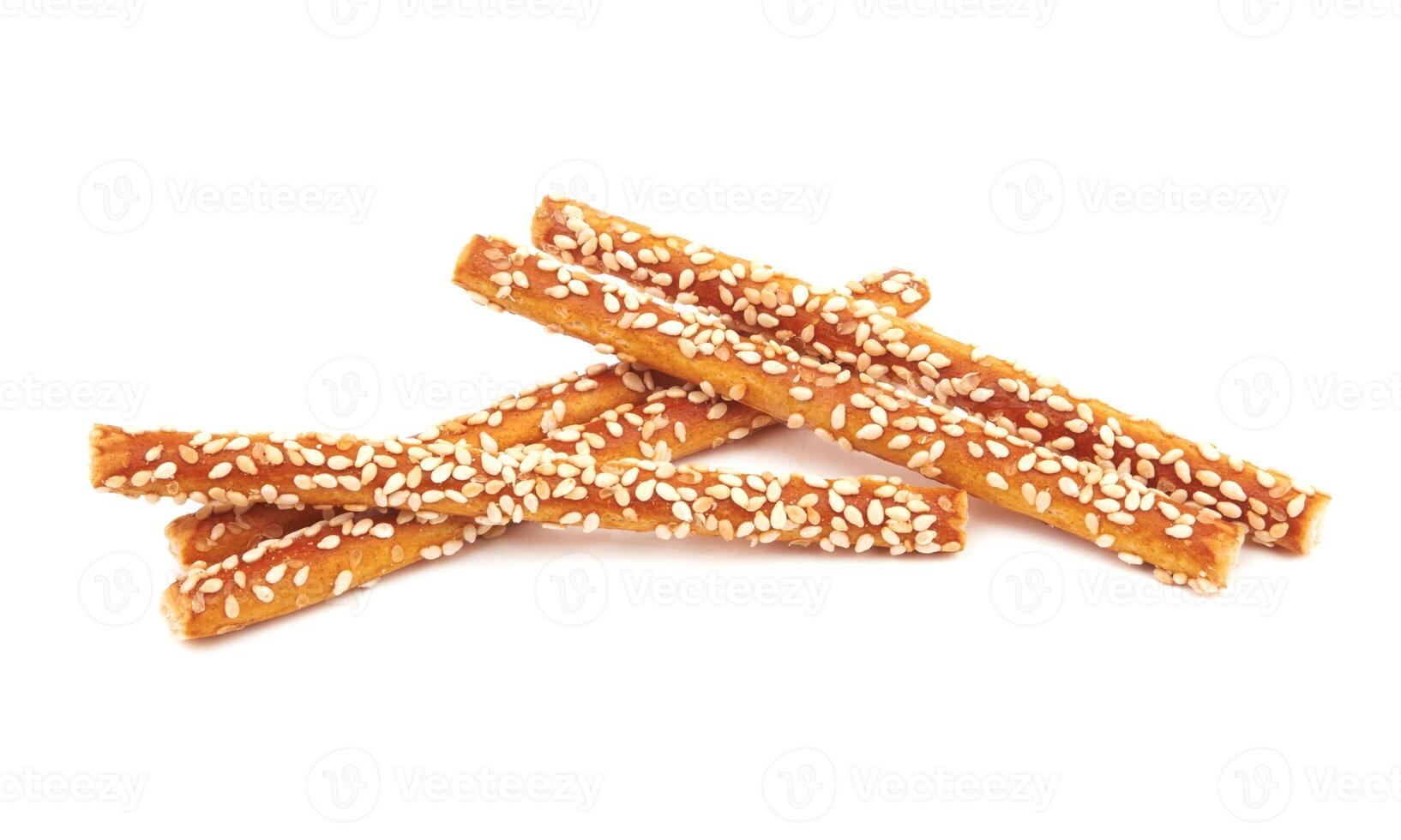Pretzel sticks coated sesame photo