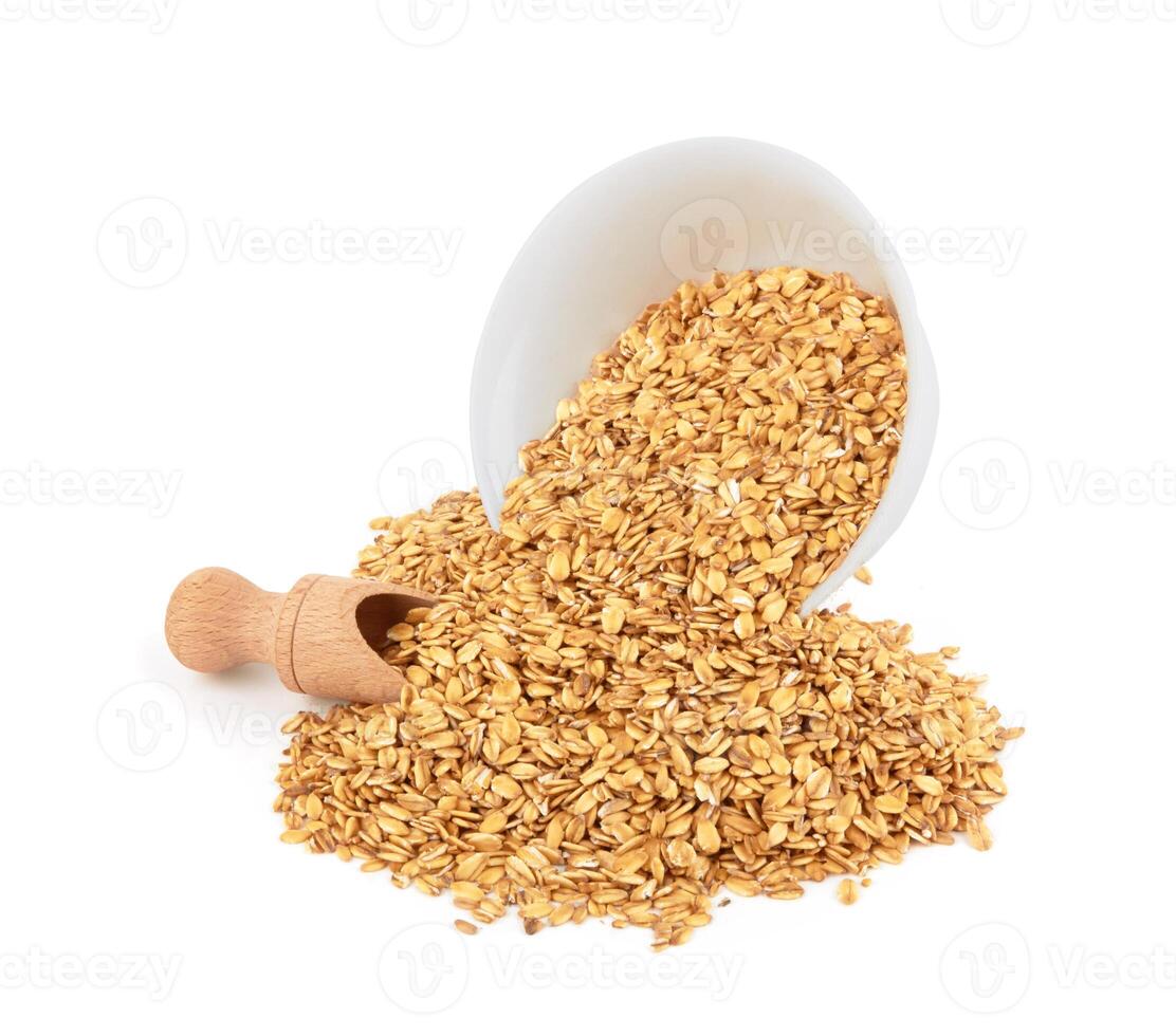 Bowl with oatmeal photo