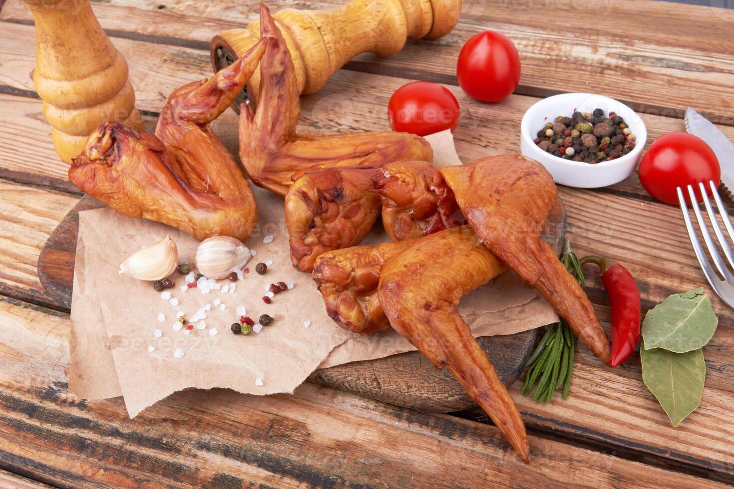 Smoked chicken wings photo