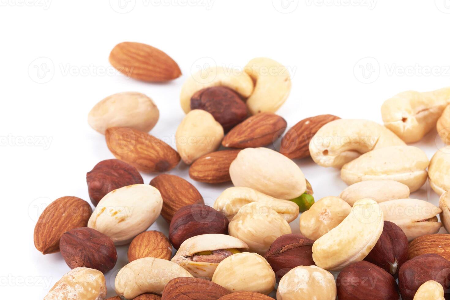 Nuts on white photo