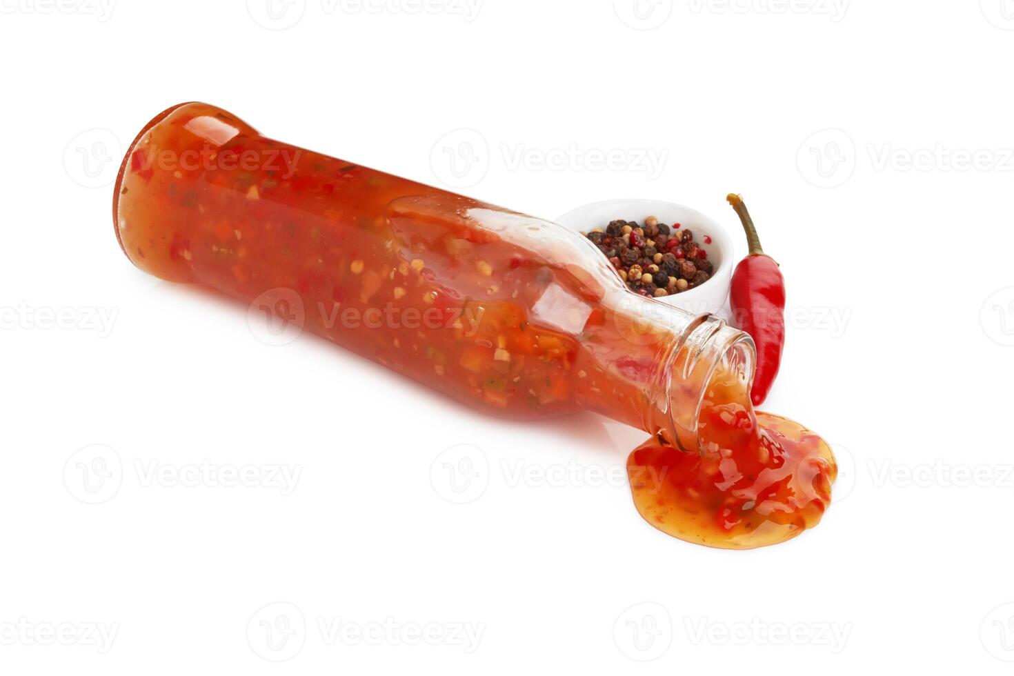Bottle of tomato sauce photo