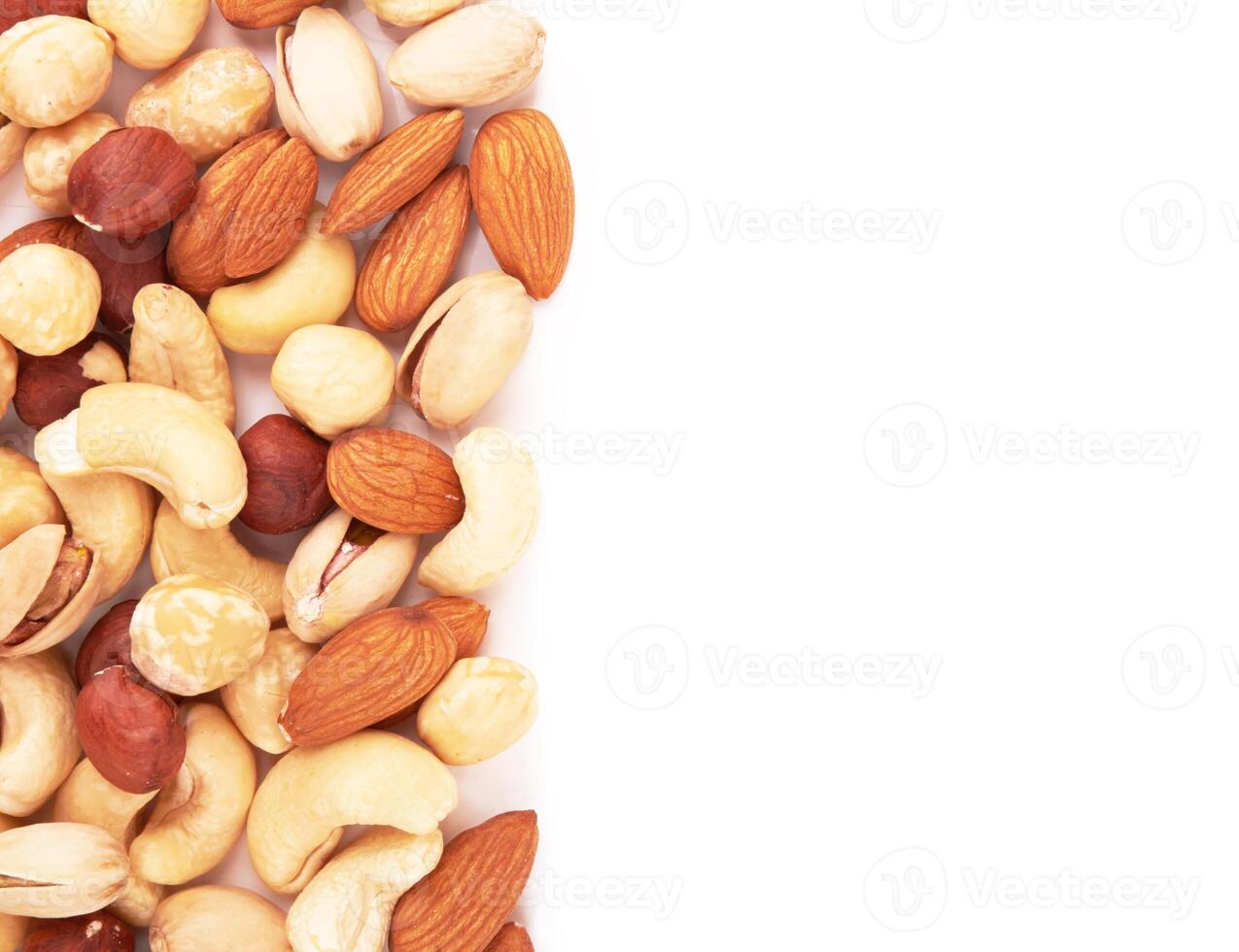 Nuts on white photo