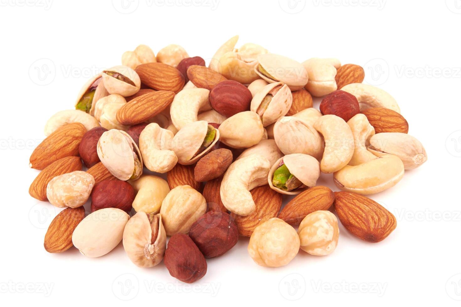 Nuts on white photo