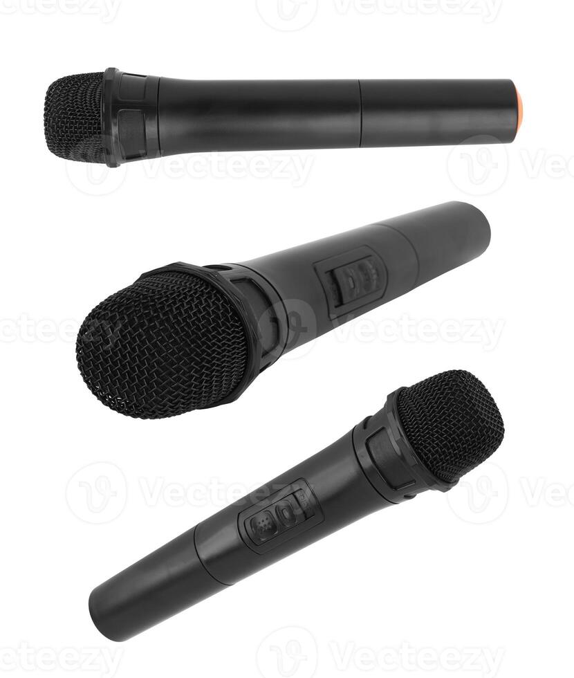 Microphone isolated on white photo