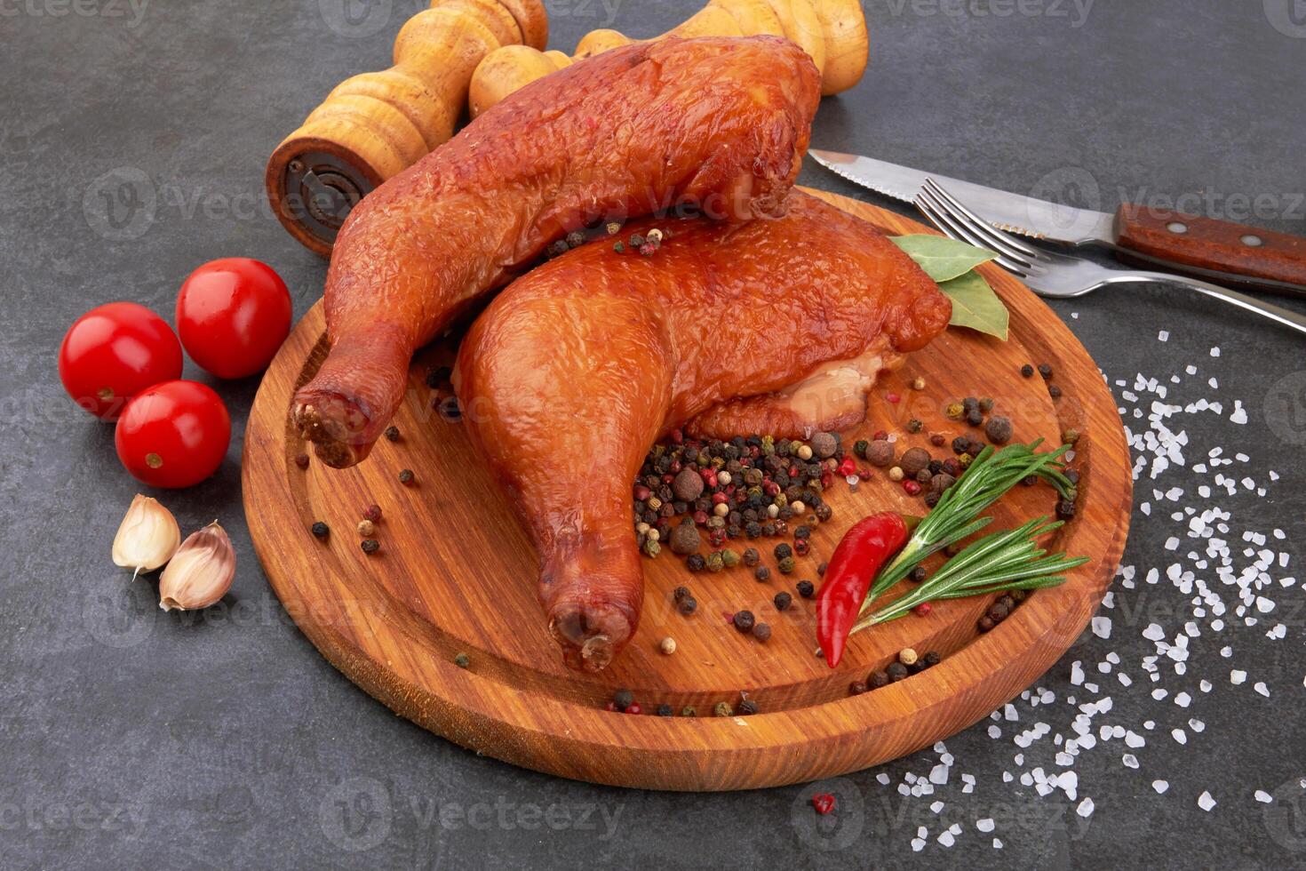 Smoked chicken thighs photo