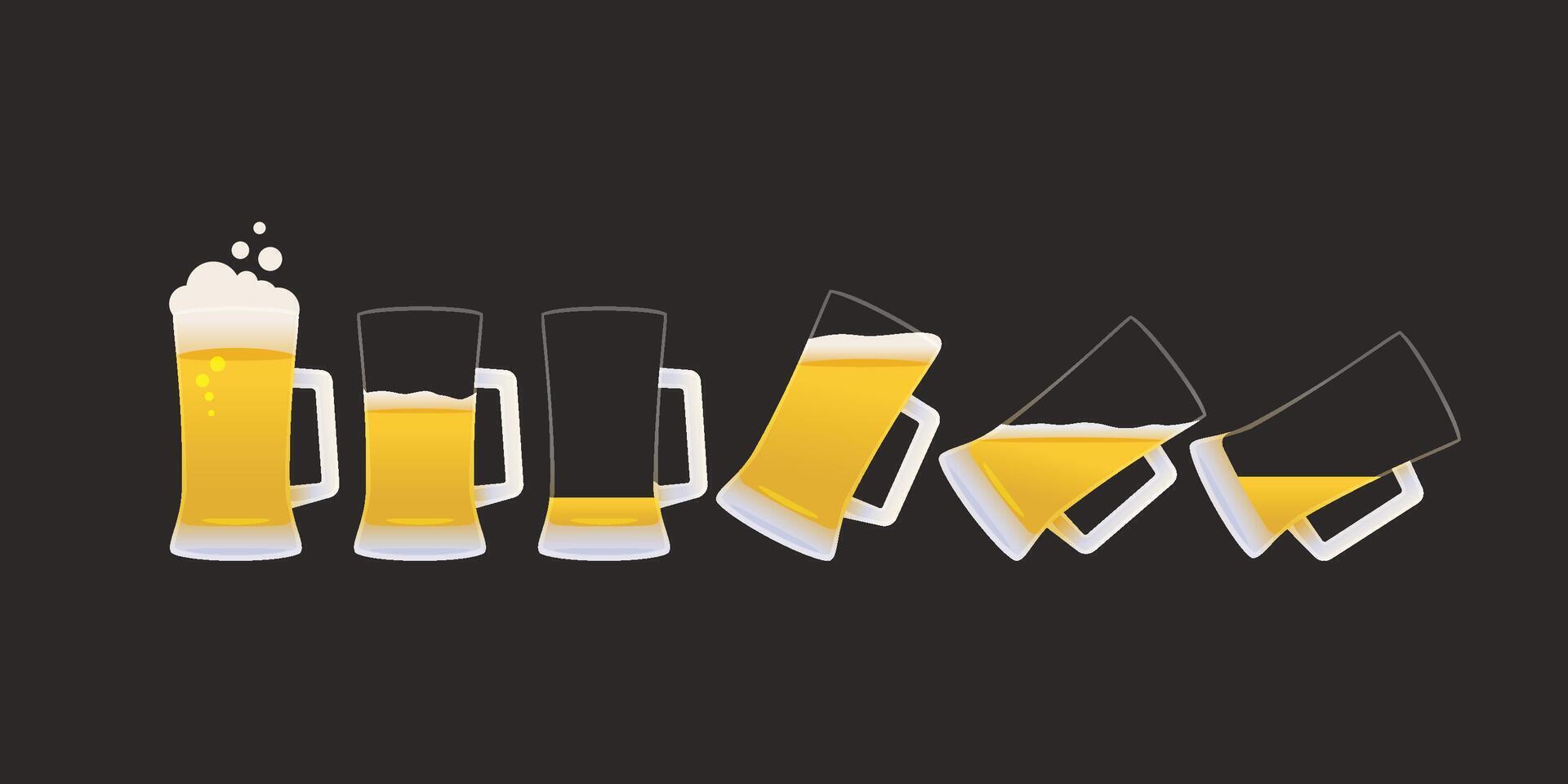 a lager beer mug in fullness set vector