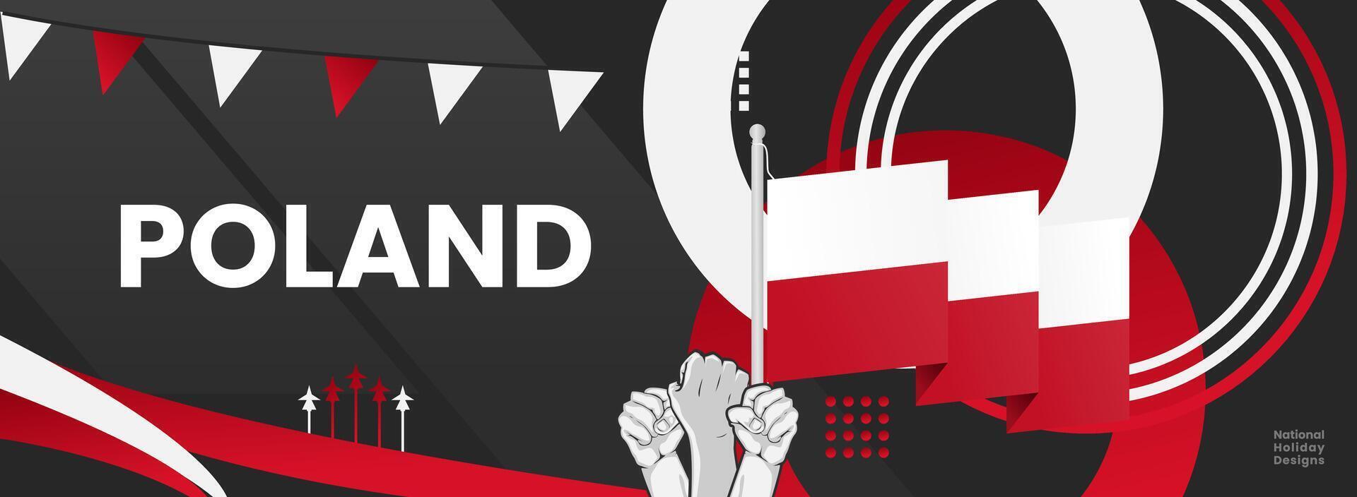 Poland national day banner. Illustration background for National Independence day celebrating. vector