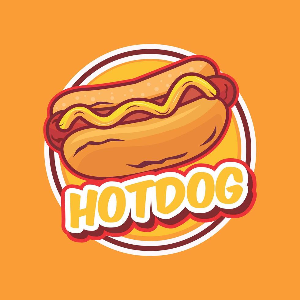 Beautiful Design hot dog and orange background vector