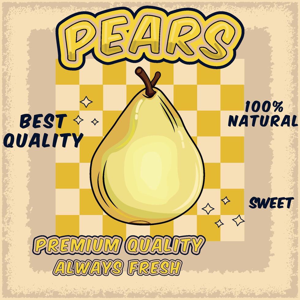 Pears with vintage design and beautiful concept vector