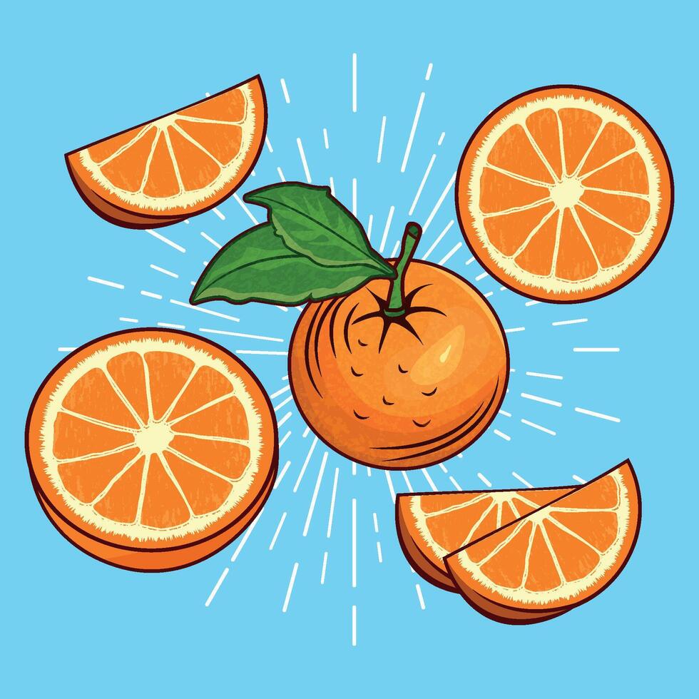 Beautiful concept part of orange and blue background vector