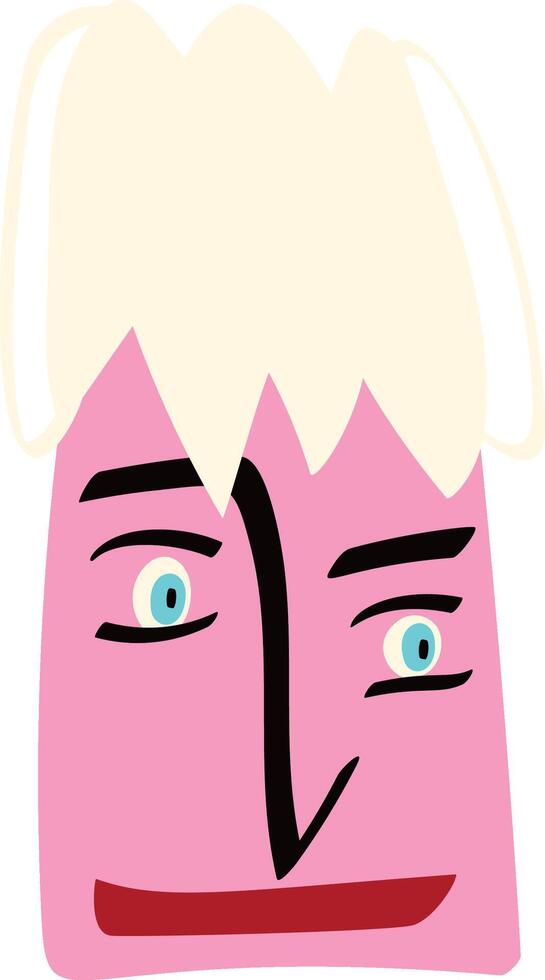 Funky freaky cute face. comic face. in modern doodle style vector
