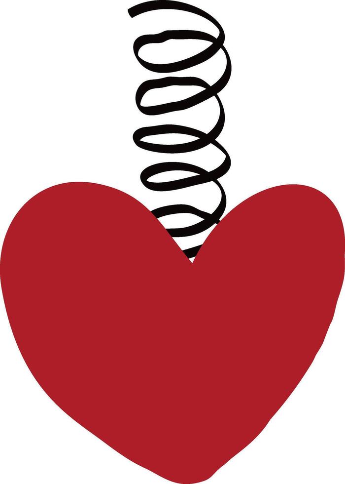 A heart with a spiral in the style of a doodle vector