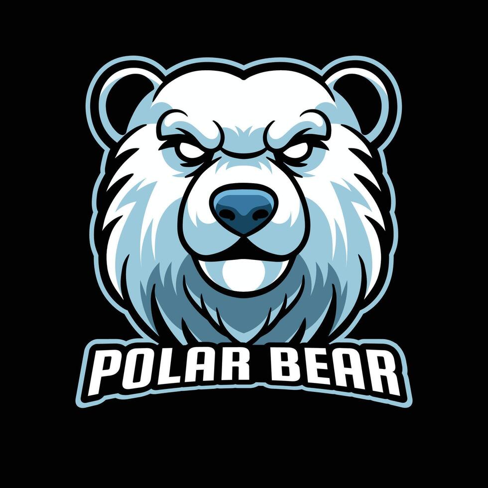 Cartoon Polar Bear Mascot Logo Illustration vector