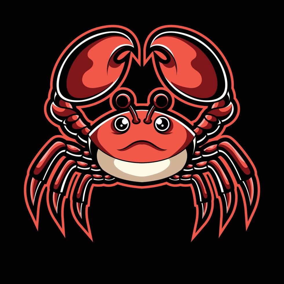Cartoon Crab Mascot Logo Illustration vector