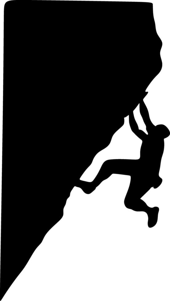 silhouette illustration art image of professional climber vector