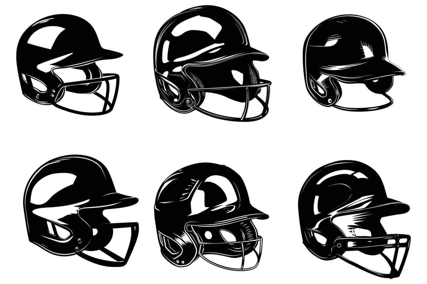 Baseball helmet silhouette vector