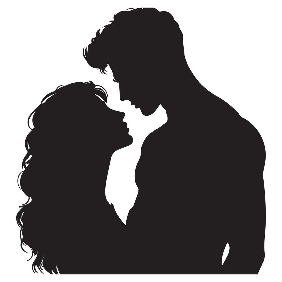 black men woman love silhouette image with white background vector