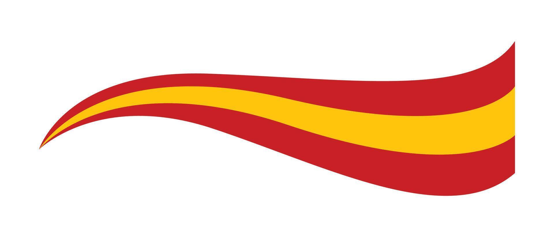 Spain flag, Spanish flag tricolor curvy wave design, spanish wavy flag vector