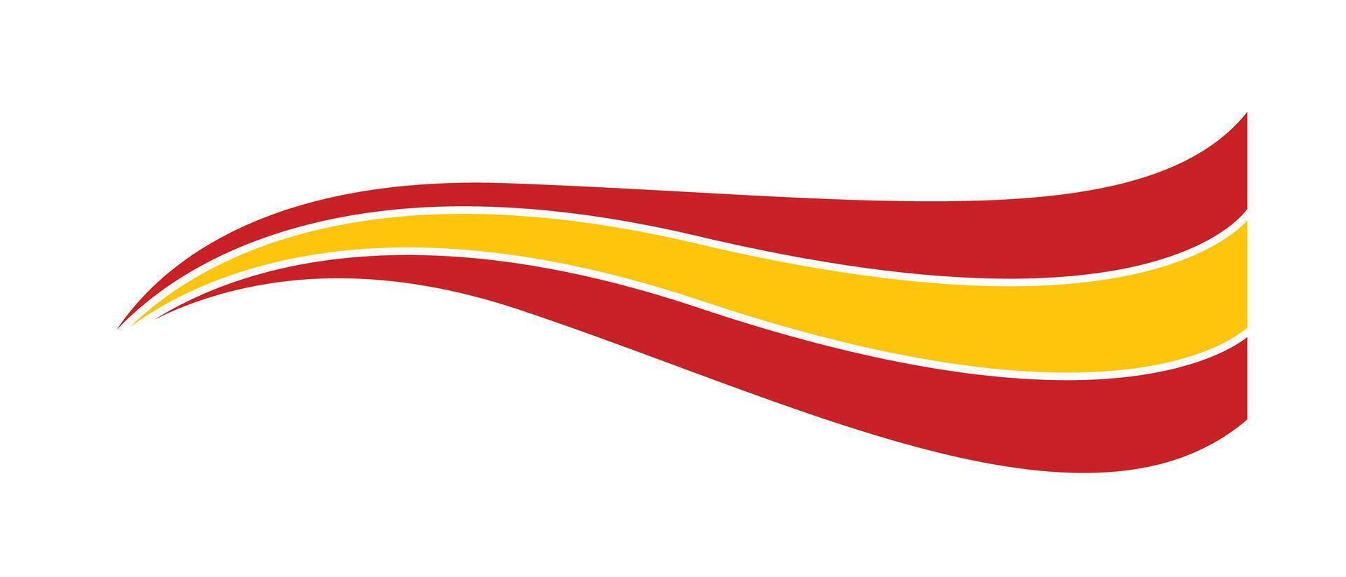 Spain flag, Spanish flag tricolor curvy wave design, spanish wavy flag 3 vector