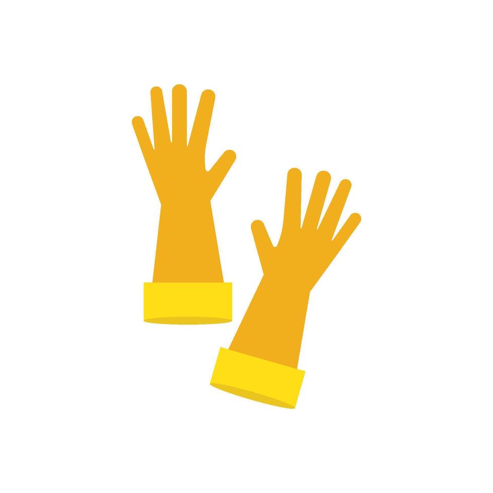 Yellow rubber gloves icon vector