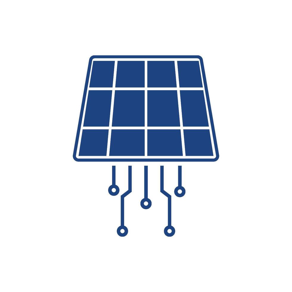 Solar panel technology icon vector