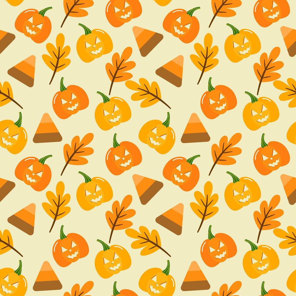 Halloween and Fall seamless pattern background vector