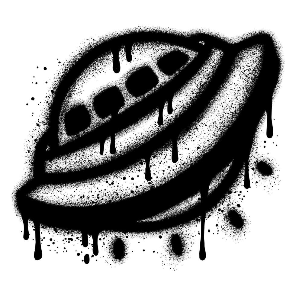 Spray Painted Graffiti ufo icon isolated with a white background. vector