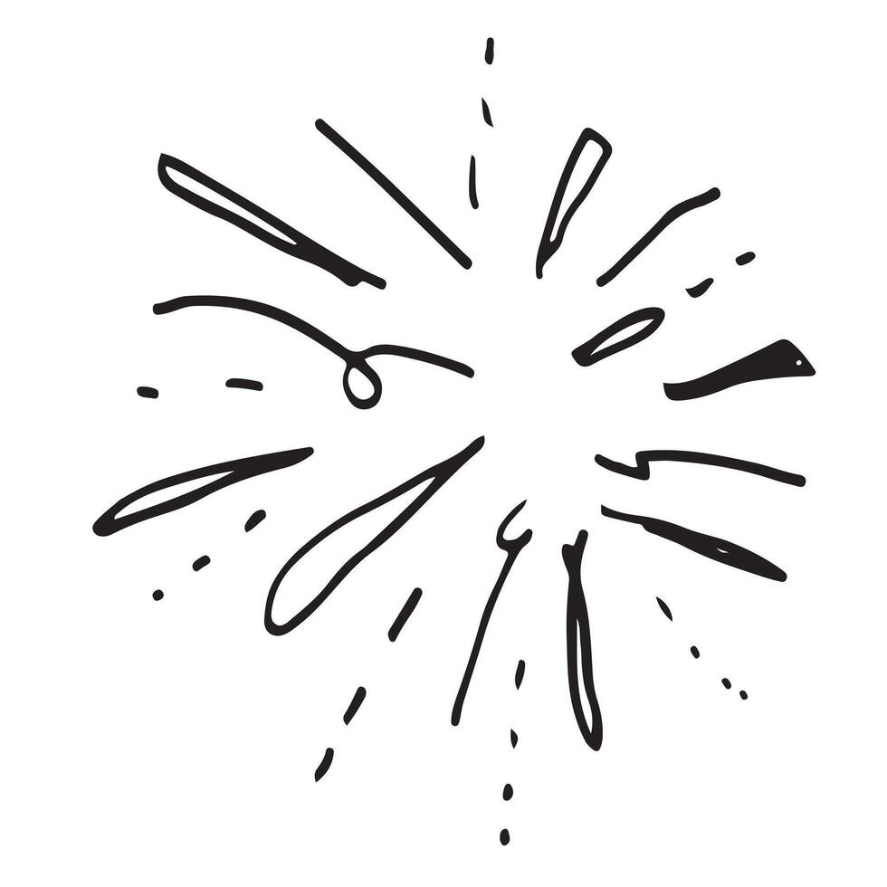 doodle design element, starburst doodle ,sparkling doodle,firework doodle. vector
