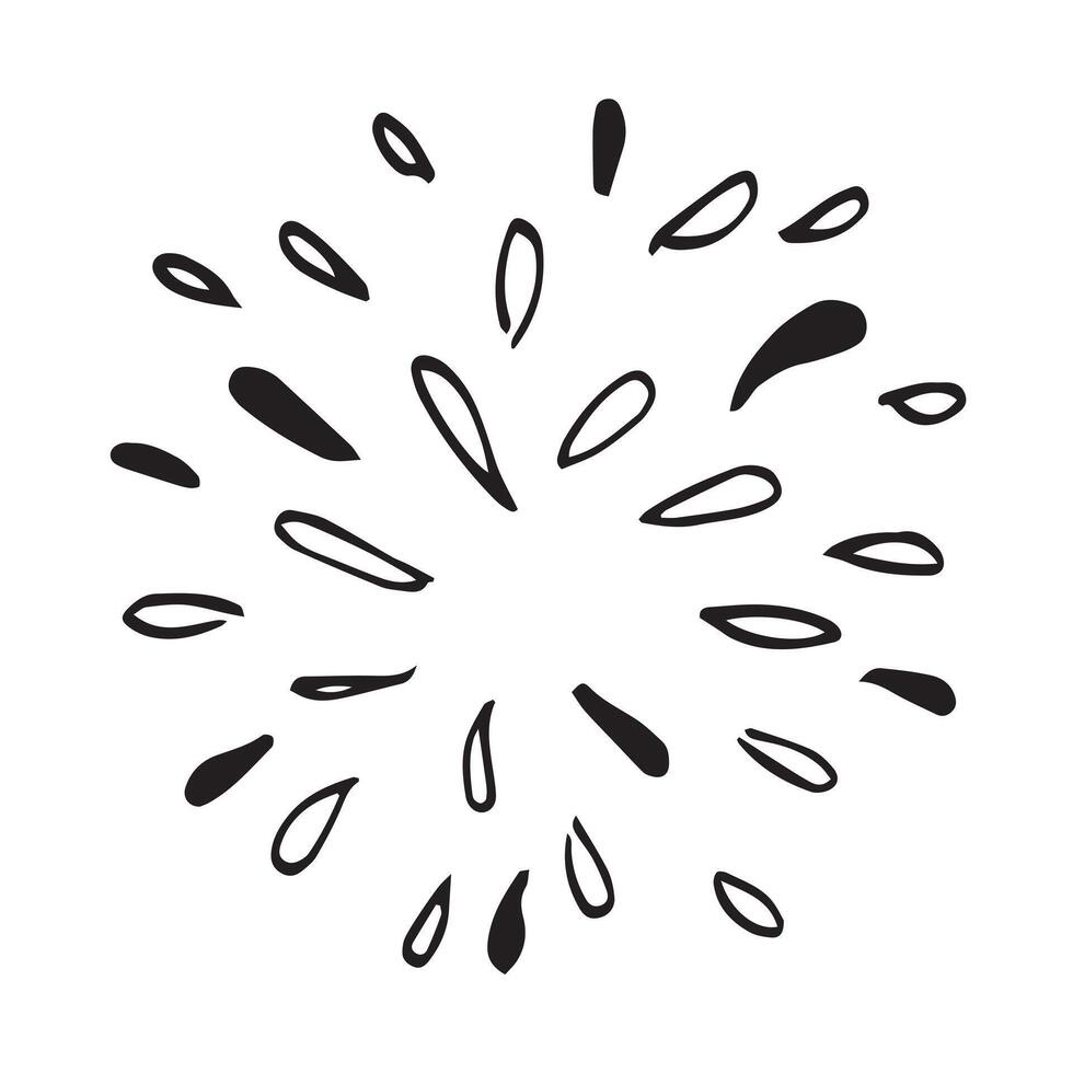 doodle firework isolated on white background hand drawn from firework.design elements. vector