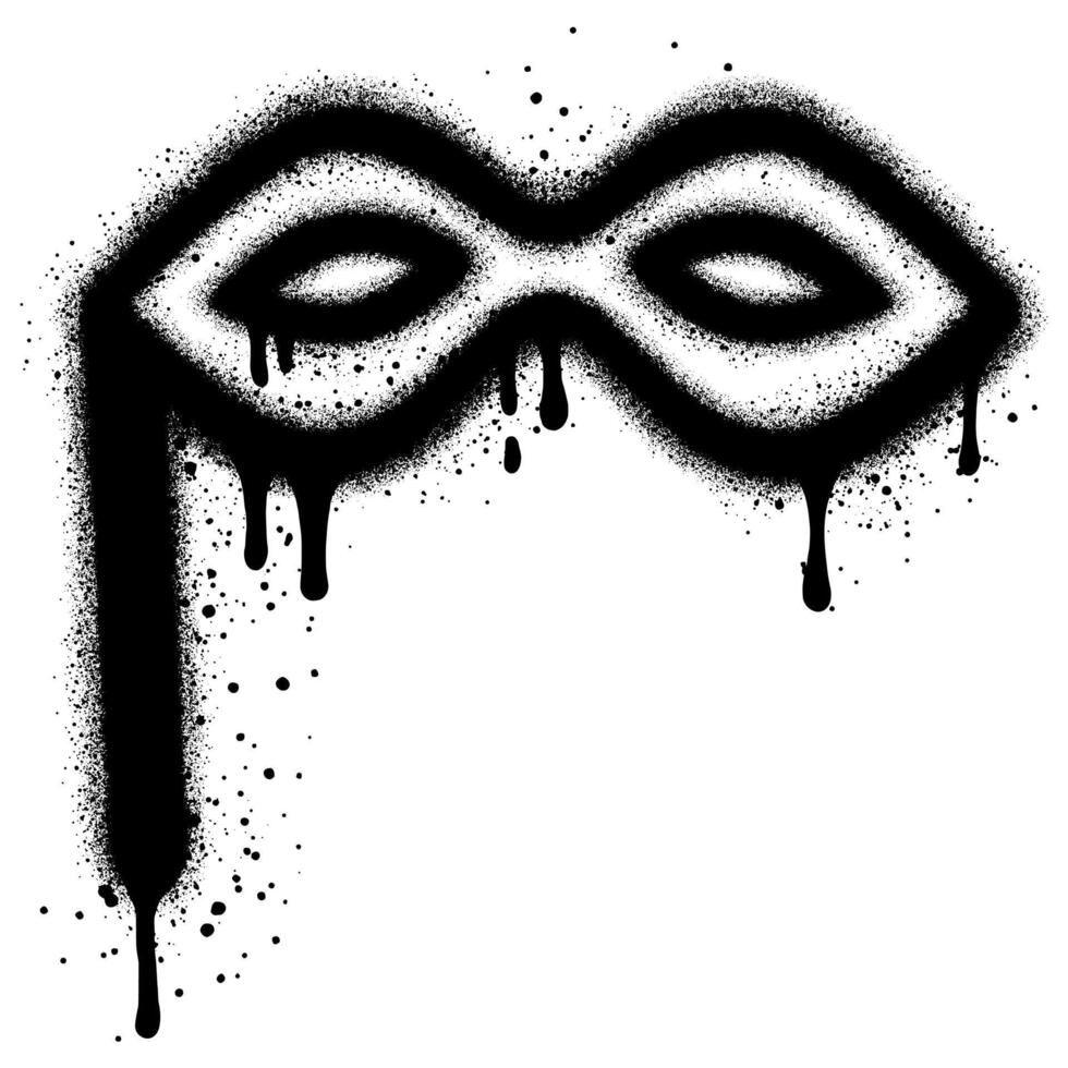 mask graffiti with black spray paint. vector
