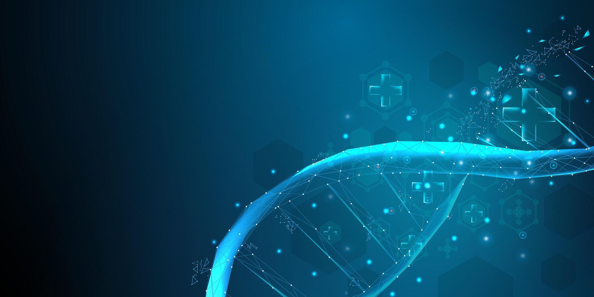 Medical technology concepts. Health care and DNA blue background. vector
