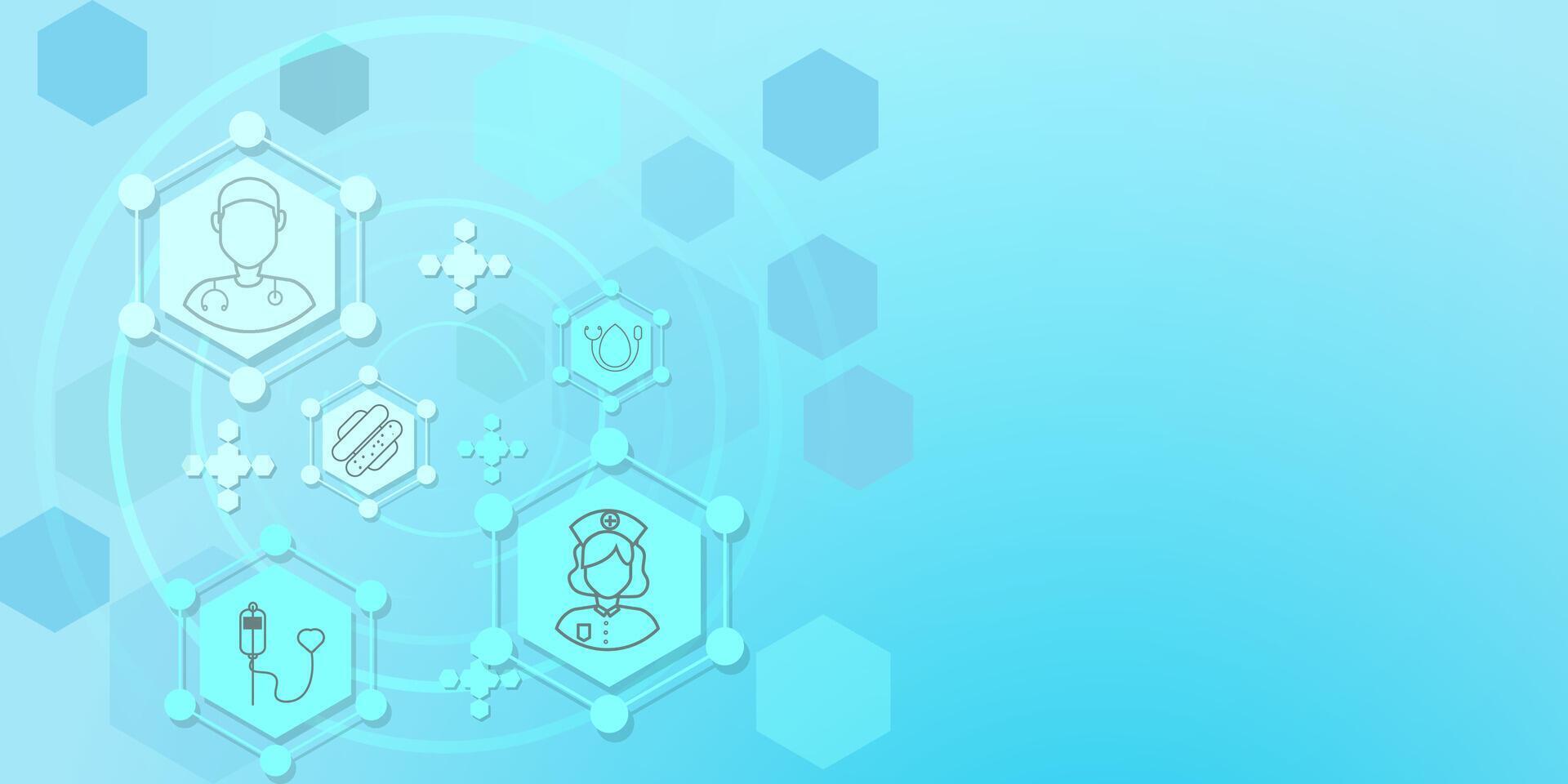 Medical technology blue background or health care concepts. illustration vector