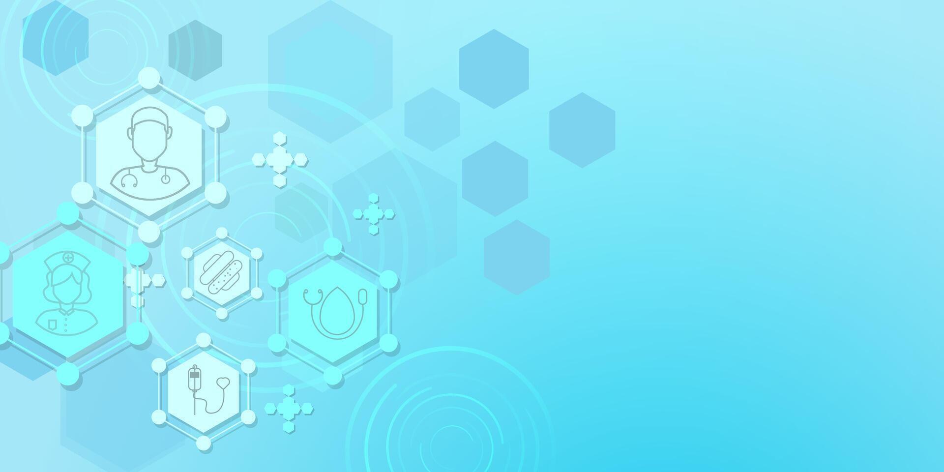 Health care concepts or medical technology blue background or. illustration vector
