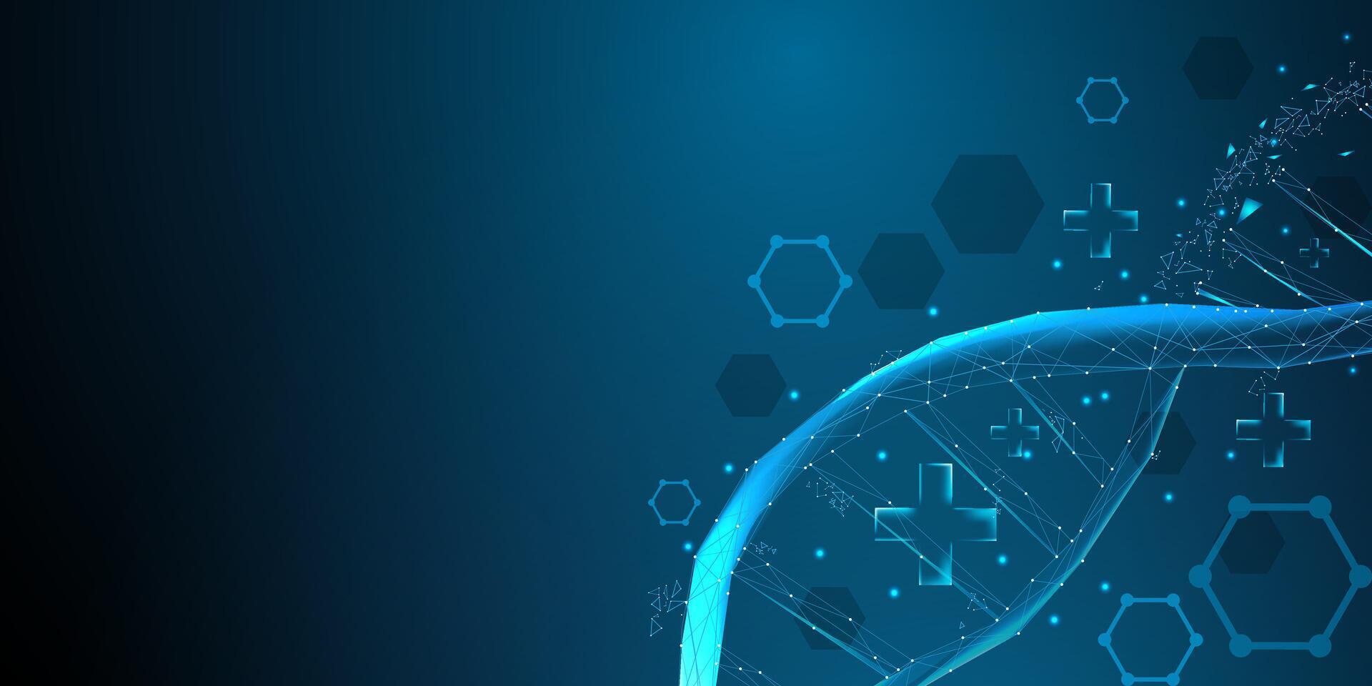 Medical technology blue background Dna concepts. illustration vector