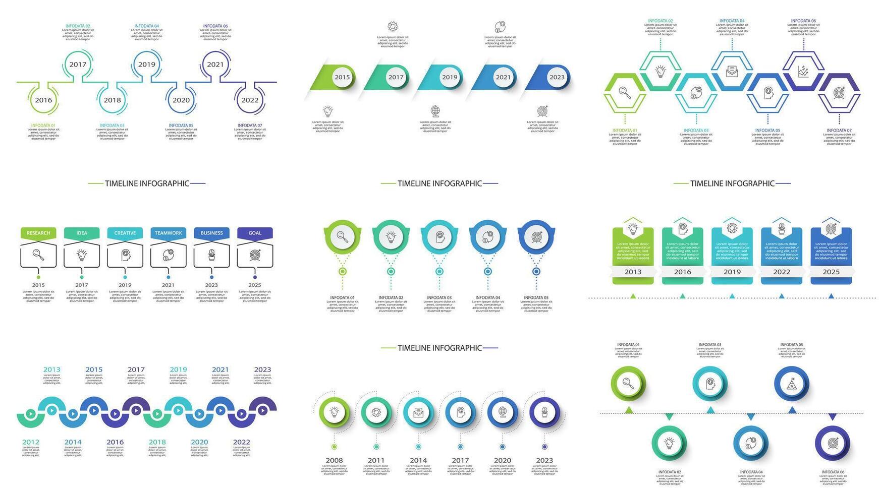Creative concept for infographic with 5, 6, 7, 12 steps, options, parts or processes. Business data visualization vector