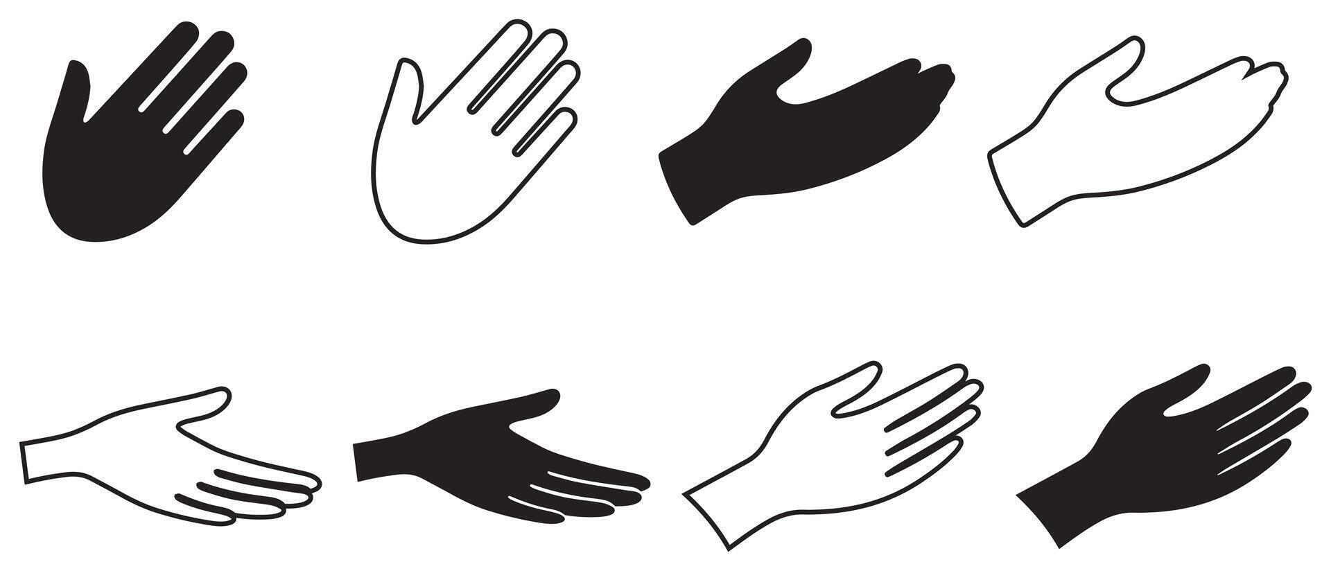 hand icon black human finger. Person cursor design. vector