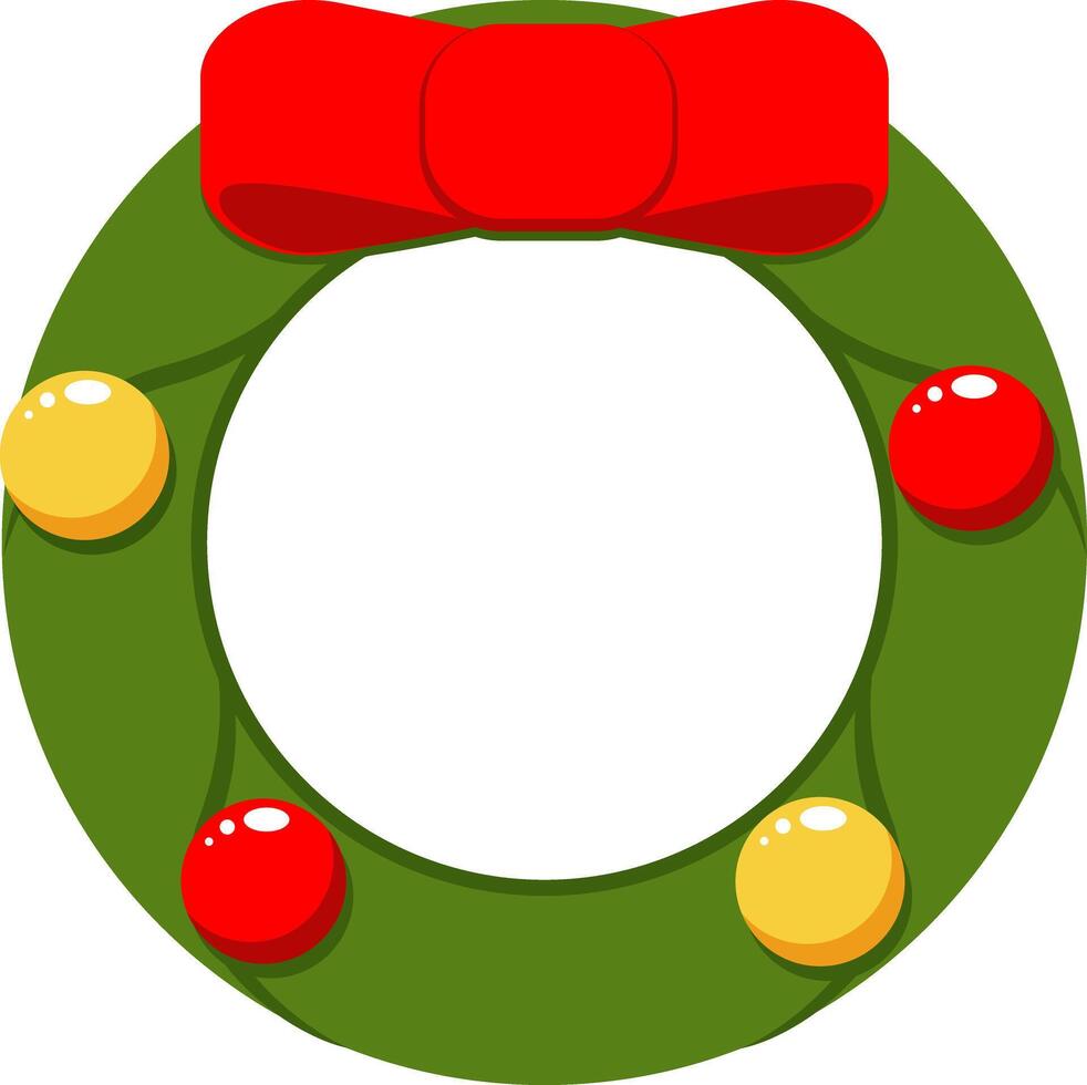 Christmas wreath with decorations. vector