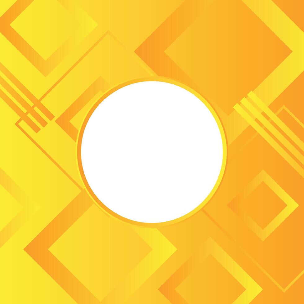 Yellow geometric square shape modern abstract background with white frame in center Modern futuristic background vector