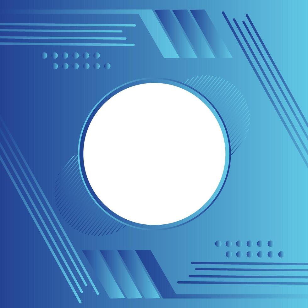 Technology Concept blue Gradient Geometric background with white circle shapes in center design Abstract background vector