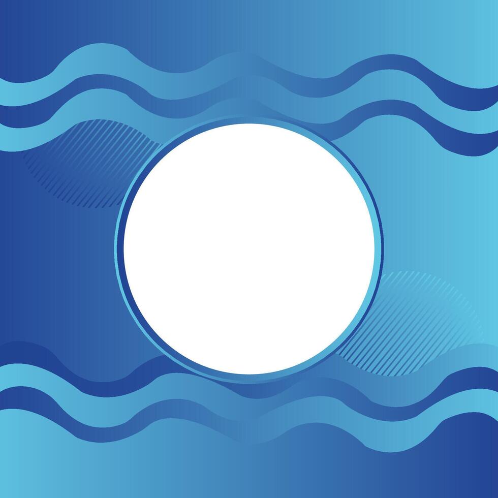 Blue gradient geometric wave line design with white circle Abstract business, flyer, magazine vector