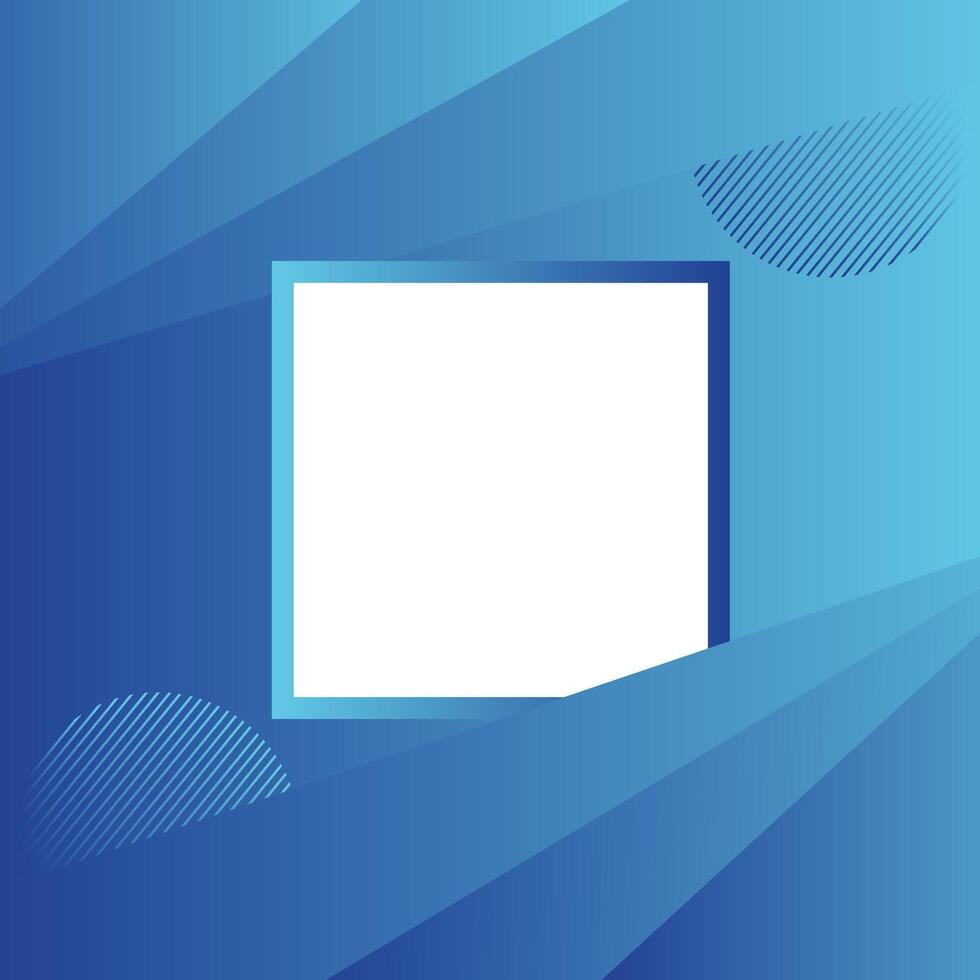 Modern blue Gradient Geometric background with photo frame in center design Abstract background vector